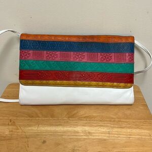 Striped Clutch Shoulder Bag